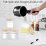 Winter Shore Petit Pot Verre 170 ml avec Couvercles [Lot de 15] - Contenant Bougie Gelé - Pot Bougie Vide - 15 Étiquettes Autoco