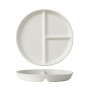 OnePine Assiette Compartiment Adulte Porcelaine, 8 inch Orbiculaire Assiette de Contrôle de Portions, Assiette Divisée en 3 Regi