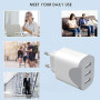 Chargeur USB 2Pack, Prise USB Multiple 3 Ports Adaptateur Charge Rapide Universel Prises pour lPhone 14/13/12/11 Pro Max Mini SE