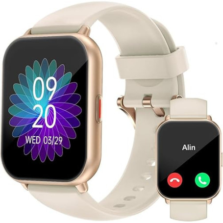RUIMEN Montre Connectée Homme Femme Plusieurs Modes Sportifs avec Appel Bluetooth Notifications Intelligentes Moniteur de Fréque
