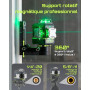 LasGoo Niveau Laser Auto-Nivelant 360°x3, Outil Laser à croix vertes pour Construction et fixation d'Images, Télécommande, Suppo