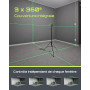 LasGoo Niveau Laser Auto-Nivelant 360°x3, Outil Laser à croix vertes pour Construction et fixation d'Images, Télécommande, Suppo