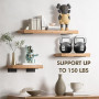 Lot de 6 supports d'étagère robustes rustiques flottants pour étagères murales, supports d'étagère industriels noirs (15,2 cm -