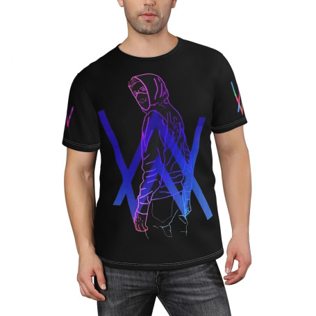 Alan DJ T-Shirt Music Shirt Homme à Manches Courtes – Tee-Shirt Graphique Musique Électro – Haut Décontracté pour Fans de Street