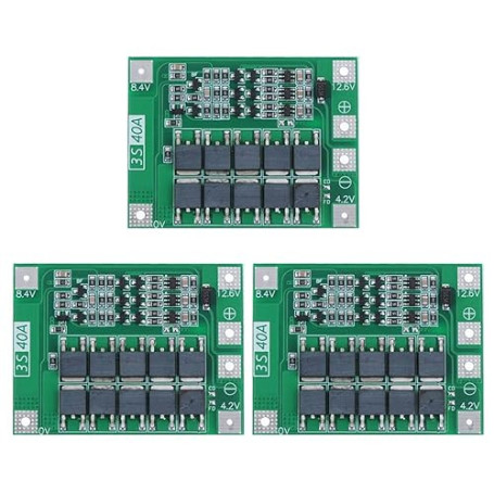 Gebildet 3 pièces 3S 11.1V 12V 12.6V 40A 18650 Chargeur PCB BMS Conseil de Protection Chargeur de Batterie Li-ION Lithium Module