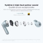 XIAOMI REDMI Buds 8 Pro, écouteurs Bluetooth sans Fil, réduction de Bruit Active Jusqu’à 55 DB, Triple Haut-Parleur, Son Hi-Res 