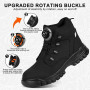 AOOSU Chaussures de Sécurité Homme, Chaussures de Travail Embout Acier Montante, Bottes de Sécurité Antidérapant Respirant, Bask