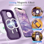 Pepmune Coque Magnétique pour iPhone 15 Plus iPhone 14 Plus[Compatible avec Magsafe] Translucide Mat Cadre Vague Bouclée Coque d