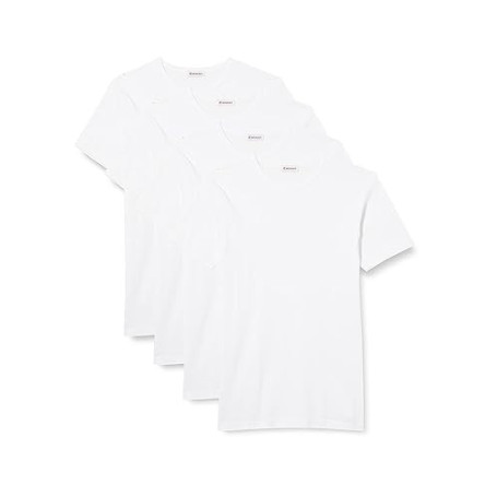 Eminence - Lot de 4 T-Shirts Col Rond pour Homme - Côte Fine 100% Coton Peigné - sans Couture Côté - Tissu Français - Fait en Eu