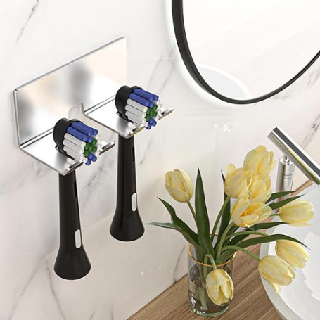GGQ Porte-Brosse à Dents électrique Mural, Porte-Brosse à Dents sans percer pour Salle de Bain Support de Brosse à Dents Autocol