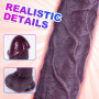 Grand gode réaliste noir de 23 cm, en silicone double couche, doté d'une ventouse puissante, massage du point G et de l'anus, pé