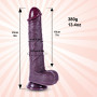 Grand gode réaliste noir de 23 cm, en silicone double couche, doté d'une ventouse puissante, massage du point G et de l'anus, pé