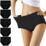 YouShow Culottes Femmes Coton Taille Haute Lot de 5 Slips Elasticité Ventre Plat