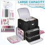 IVODEELA Organiseur de Vernis à Ongles,Sac de Rangement Vernis à Ongle pour 80 Bouteilles 15 ML et Lampe à Ongles,Sac Organisate