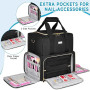 IVODEELA Organiseur de Vernis à Ongles,Sac de Rangement Vernis à Ongle pour 80 Bouteilles 15 ML et Lampe à Ongles,Sac Organisate