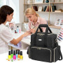 IVODEELA Organiseur de Vernis à Ongles,Sac de Rangement Vernis à Ongle pour 80 Bouteilles 15 ML et Lampe à Ongles,Sac Organisate