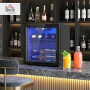 HOMCOM Cave à Vin 12 Bouteilles 36L, Réfrigérateur à Vin et Boissons avec Température Réglable 4-16 °C, Porte Réversible en Verr