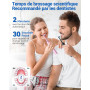 Brosse À Dent Électrique Rotatives Adultes - Lot De 2 Brosses À Dents Rotatives avec 10 Têtes de Brosse et Étui de Voyage, 5 Mod