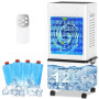 Climatiseur Mobile, 12 L Refroidisseur d'Air Évaporatif avec Télécommande, 6 Vitesses et 2 Modes, Minuterie 24H, 4 Boîtes des Gl