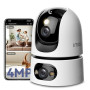 Imou 4K(4MP+4MP) Caméra Surveillance WiFi Intérieur Double Objectif, WiFi 2,4G/5GHz, Vision Nocturne Couleur, Détection de Perso