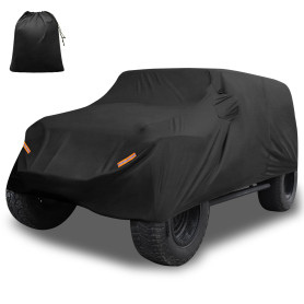 X AUTOHAUX Housse de voiture pour Jeep Wrangler JK JL YJ TJ 4 portes 2007-2023 - Étanche contre le soleil, la pluie, la poussièr