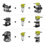 DEWINNER Défonceuse électrique Compacte 220V 710W, Défonceuse et Tronçonneuse, 3 Bases Incluses, 3 Pinces de 1/4", 6mm et 8mm, 5