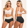 MIOTAN Lot de 5 Culottes en Coton pour Femmes Taille Haute Contrôle du Ventre Slip Extensible et Doux Couverture complète