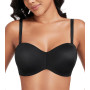 Lemorosy - Soutien-Gorge sans Bretelles pour Femmes à Armatures Décolleté en V avec Bretelles Amovibles Push up