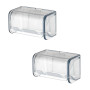 Ziyonix 2 Pcs Porte Brosse à Dents Mural avec Couvercle Support Mural Auto-adhésif à 2 Fentes Support de Brosse à Dents électriq