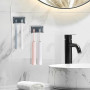 Ziyonix 2 Pcs Porte Brosse à Dents Mural avec Couvercle Support Mural Auto-adhésif à 2 Fentes Support de Brosse à Dents électriq