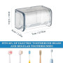 Ziyonix 2 Pcs Porte Brosse à Dents Mural avec Couvercle Support Mural Auto-adhésif à 2 Fentes Support de Brosse à Dents électriq