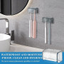 Ziyonix 2 Pcs Porte Brosse à Dents Mural avec Couvercle Support Mural Auto-adhésif à 2 Fentes Support de Brosse à Dents électriq
