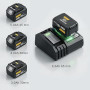 Waitley DC18RC Chargeur pour Makita 14.4V ~ 18V Batterie BL1860B BL1860 BL1850B BL1850 BL1840B BL1840 BL1415 BL1430