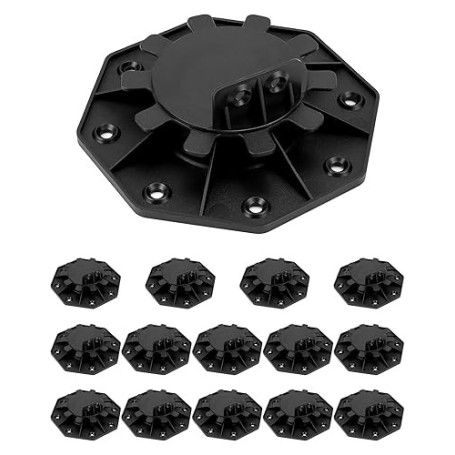 QWORK® 15 Pièces Plot terrasse réglables 30-60 mm, Convient aux pour lames de terrasse en bois/WPC/aluminium