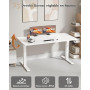 Devoko Bureau Assis Debout Électrique 120x60 cm - Bureau Informatique Réglable en Hauteur Motorisé - Table de Bureau Ergonomique