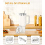 CloudValley [2 Pièces] Couvercle Étanché pour Stanley Cup 40 oz Accessoires, Remplaçant avec Paille Pliable en PC, [Amovible & F