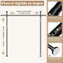 Zipglo Tringle Rideau Sans Percage ，155-350 cm (H) × 110-297 cm (L) ，Noir Cloison Amovible Sans Percage，Tringle à Rideaux Flexib