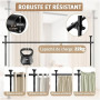 Zipglo Tringle Rideau Sans Percage ，155-350 cm (H) × 110-297 cm (L) ，Noir Cloison Amovible Sans Percage，Tringle à Rideaux Flexib