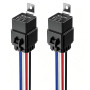 Gebildet Lot de 2 Relais Etanches Interrupteur 40/30A, Faisceau de Câbles 12 AWG avec Diode Intégrée, 12V CC, 4 Broches SPST, Re
