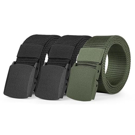 Aomig Ceinture en Nylon Homme, Ceinture Tactique Militaire, Sangle de Ceinture Entièrement Réglable pour le Travail, Boucle Plas