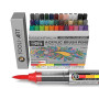 36 Stylos de Peinture Acrylique à Pointe Flexible avec Couleurs Essentielles - Contrôle Automatique du Flux 1-5mm pour Peinture