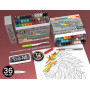 36 Stylos de Peinture Acrylique à Pointe Flexible avec Couleurs Essentielles - Contrôle Automatique du Flux 1-5mm pour Peinture