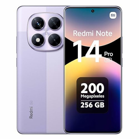 XIAOMI Redmi Note 14 Pro, Smartphone 5G, 6,67 Pouces, 8 Go RAM, 256 Go, Double SIM, Violet Lavande