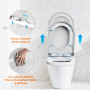 Ibergrif M41001, Abattant WC Forme D, Cuvette Toilette avec Frein de Chute, Lunette WC avec Fermeture en Douceur, Lunette de Toi