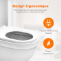 Ibergrif M41001, Abattant WC Forme D, Cuvette Toilette avec Frein de Chute, Lunette WC avec Fermeture en Douceur, Lunette de Toi