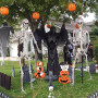 SIFOEL Squelette d'halloween 240cm Géant avec Articulations Mobiles en Plastique Posable Réaliste pour Décoration d'halloween