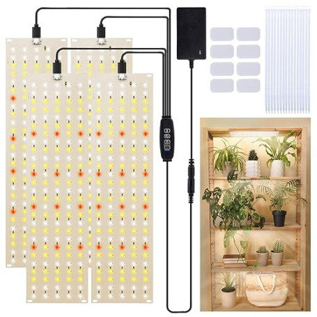 FIVAVA Lampe Horticole LED Spectre Complet, 135 LED x 4 Pièces Lampe Plante Intérieur, Lampes de Croissance Horticoles, Lumière