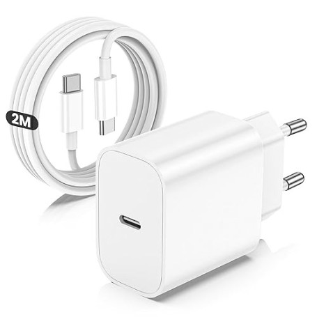 Chargeur USB C Rapide pour iPhone 17/17 Pro/17 Pro Max/16 Max/16e/15 Pro Max/15 Plus/iPadPro/Samsung, Prise Adaptateur USB C Cha
