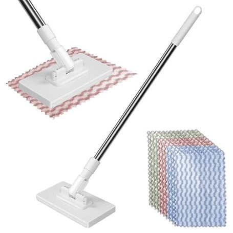 1 Serpillière avec Système de Serrage à Pression,Balais Serpillère Nettoyer Sol Balais Nettoyer Sol Serpillere Microfibre,10 Chi