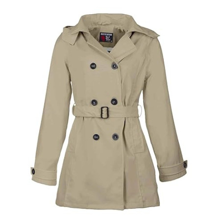 Breizh Ocean - Ciré Imperméable, du XS au 3XL, Création Française CARNAC, Trench Femme avec Capuche Amovible - Coupe vent, Imper